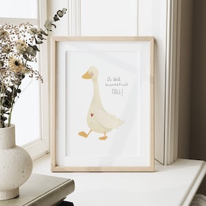 Poster "Gans wundervoll" A4 & A3 Kinderposter mit Spruch Poster Kinderzimmer Poster Baby Geschenk Mädchen Geschenk Junge Poster Tierposter