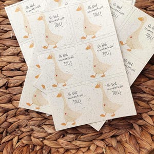 6 Aufkleber Gans Du bist wundervoll toll! 6 Sticker auf nachaltigem Graspapier Stickerbogen Tiere Tiersticker aufmunternder Aufkleber danke