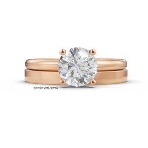 Lab Grown Round Diamond Engagement Ring | Round Cut Solitaire Rose Gold | Sustainable Proposal Ring | Ethical Bridal Jewelry | Birthday Gift