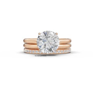 Lab Grown Diamond Engagement Ring Round Cut Real 3 Carat Lab Diamond Ring Gift for Her Wedding Diamond Ring, Gold Rings, Jewellery for Women