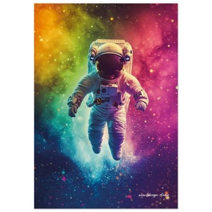Piccolo astronauta nello spazio – poster per la cameretta dei bambini, ragazzo nello spazio, decorazione spaziale