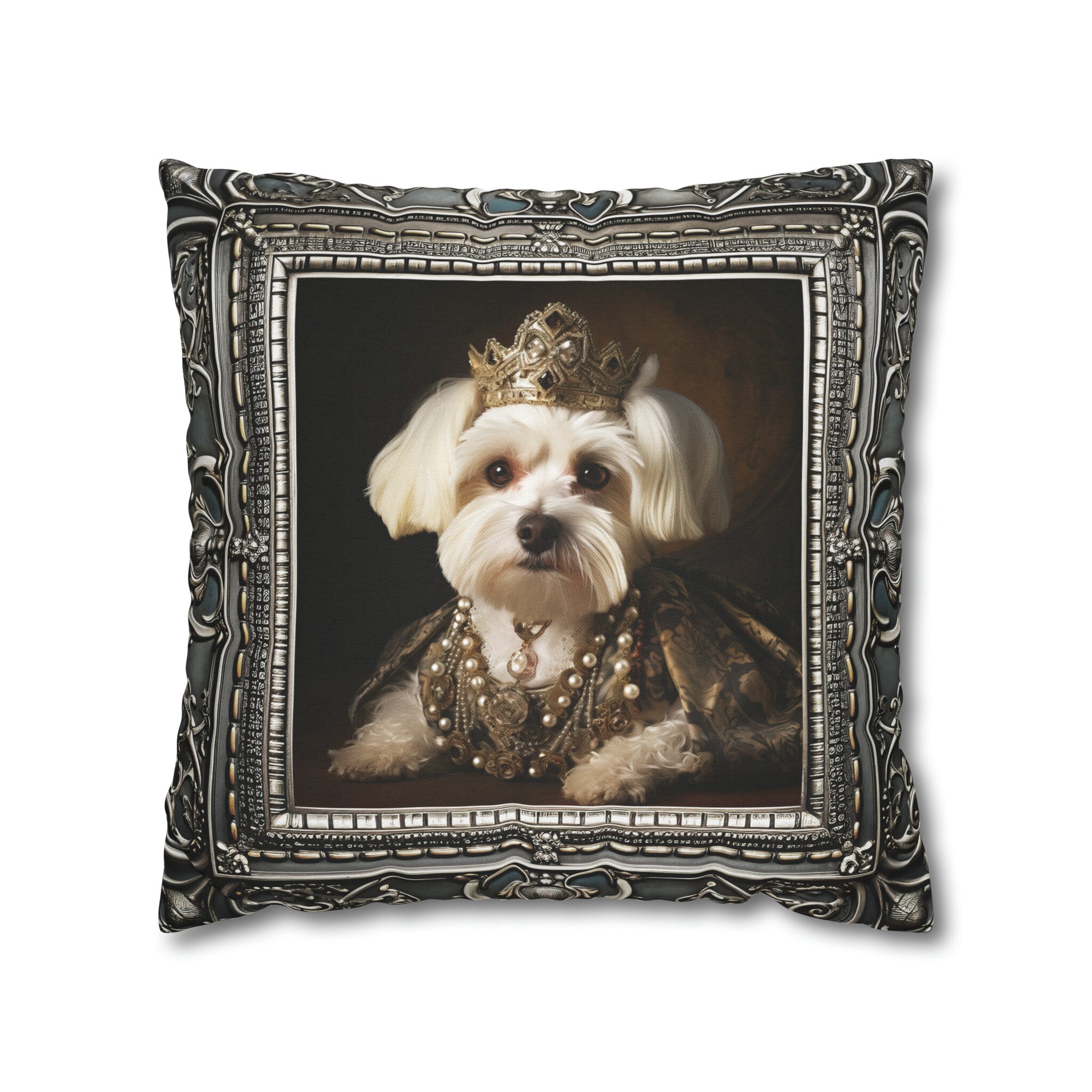 Federa Cuscino Decorativa 45x45 Cm – Cane Maltese – Morbida In Poliestere Per Divano E Auto