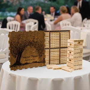 Personalized Wedding Guest Book Tumbling Tower Game: Alternative Guestbook Interactive Wedding Party