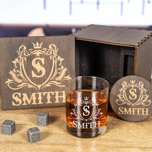 Personalized Old Fashioned Whiskey Glasses for Dad Christmas Gift for Men Engraved Bourbon Glass Scotch Birthday Gift for Him Groomsman Gift