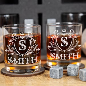 Personalized Whiskey Glasses, Engraved Bourbon Glasses with Custom Name, Corporate gifts, Old Fashioned Glasses, Birthday Gift, Gift for Dad