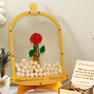 Beauty and the beast Wedding guest book alternative Sweet 16 Guest Book Quinceanera Guest Book drop box Wonderland Guestbook Sign, Luminexis