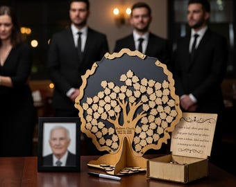 Celebration of Life Guest Book Alternative, Memorial Guest Book Tree Of Life, Personalized Funeral Guestbook to Honor a Loved One’s Memory