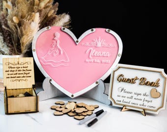 Personalized Pink Sweet 16 Quinceañera Guest Book: Heart Guestbook Alternative,  Mis Quince Celebration