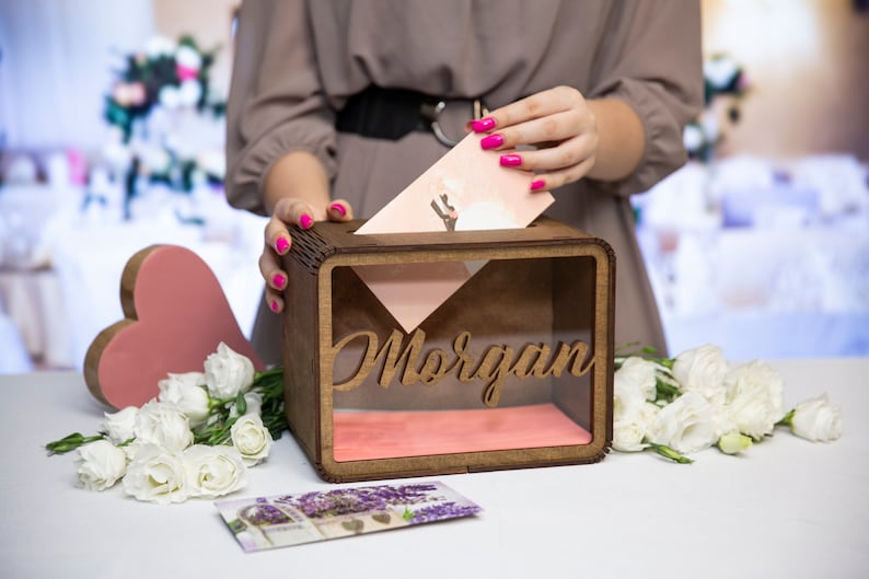 Money Box for Wedding White Wedding Card Box Personalized Envelope Box