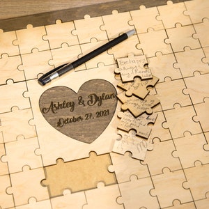 Personalized Puzzle Guestbook wedding Jigsaw Guestbook Wedding Guestbook alternative Wooden Puzzle guestbook Jigsaw puzzle wedding guestbook