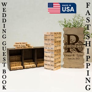 Wooden Blocks guestbook Wedding Gift Wedding Guest Book Alternative Personalized Gift for Couple Wedding Game Guestbook Custom Birthday Gift