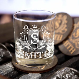 Prescription Whiskey Glass, Bourbon Glass with Custom Name, Christmas Birthday Gift for Grandpa Dad, Groomsman Engraved Old Fashion glasses