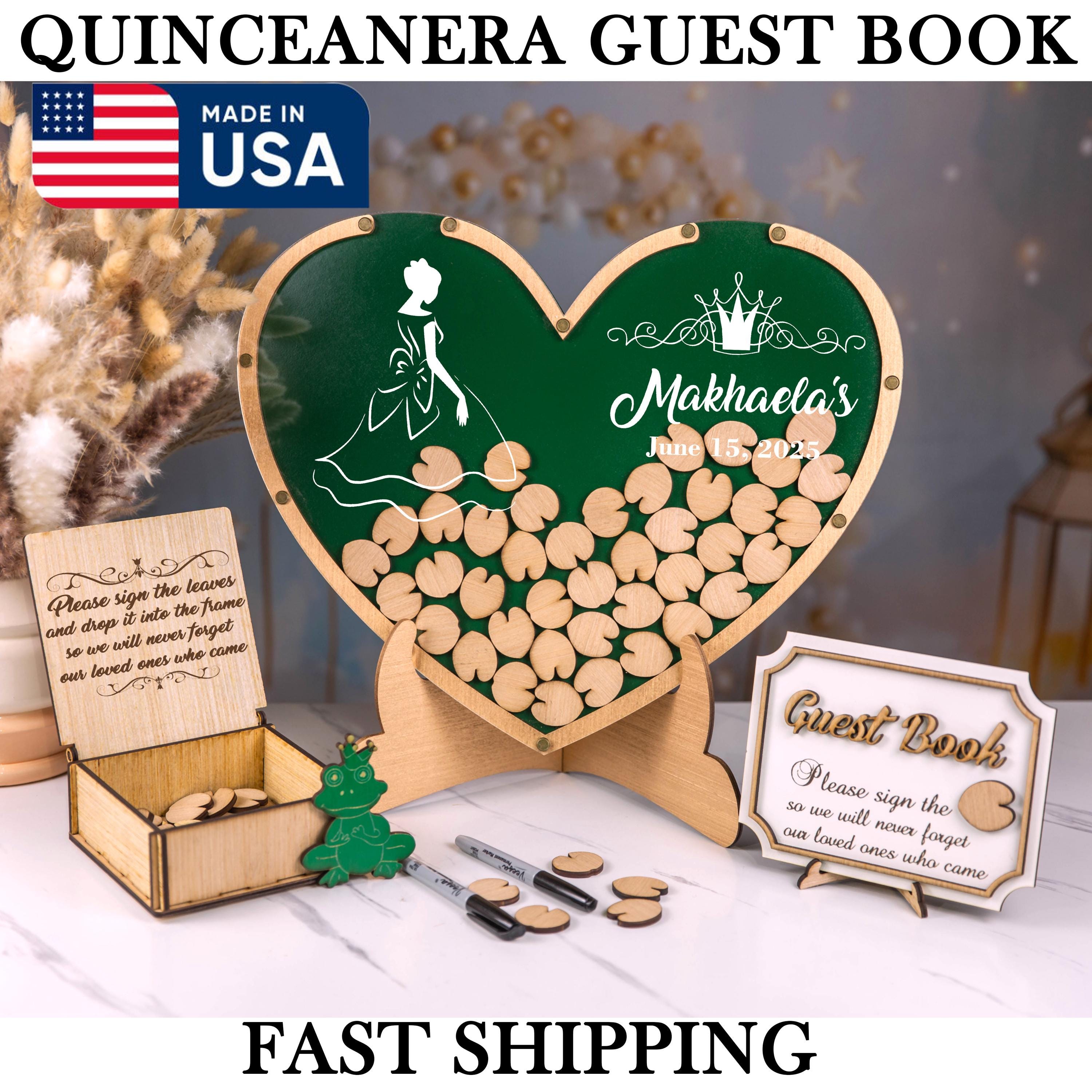 Enchanted Frog Princess Guest Book, Emerald Fairy Guest Book, Sweet 16 & Quinceanera Guestbook Alternative, Royal Frog Fairytale Guest Book