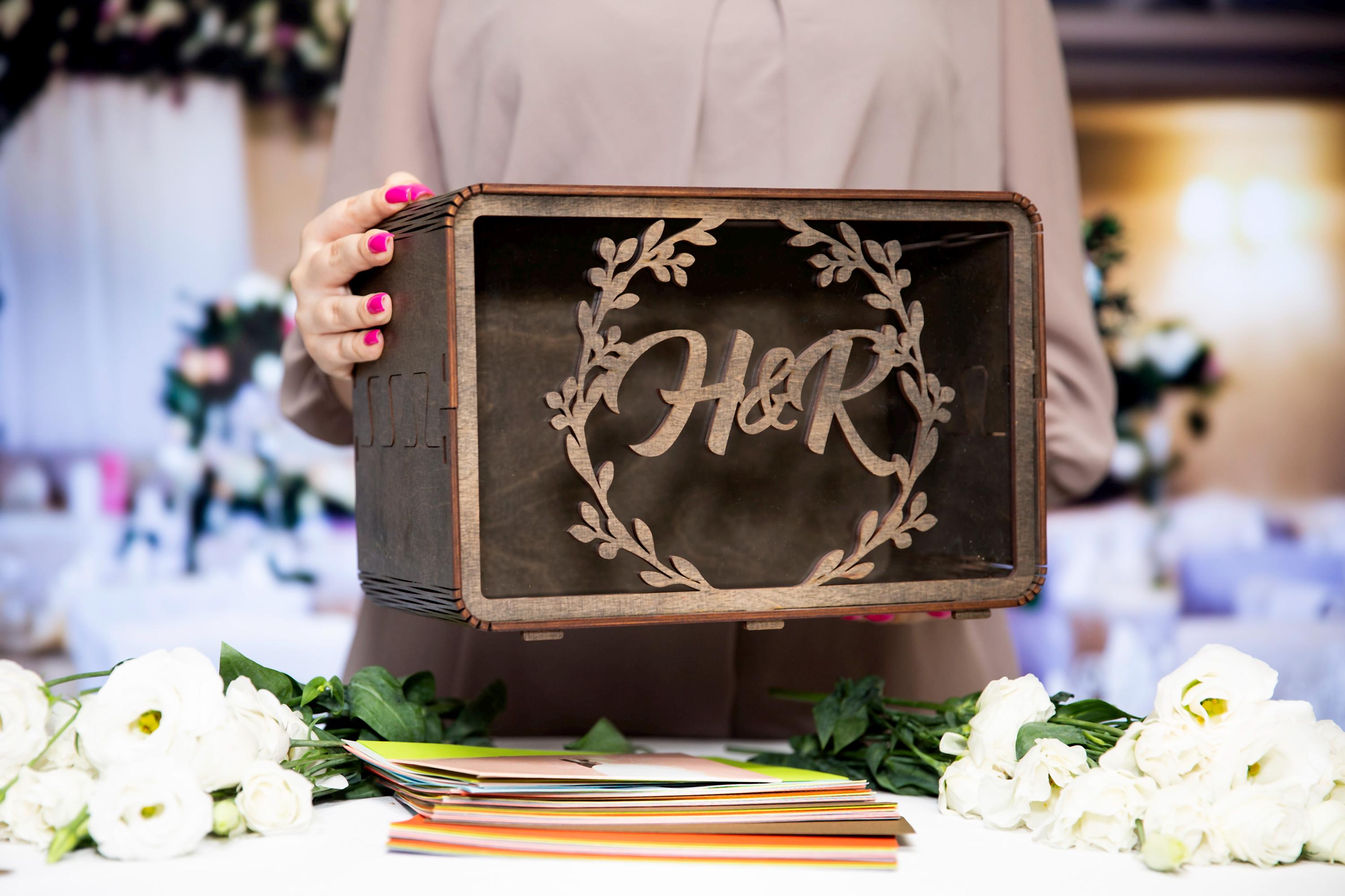 Personalized Wedding Card Box: Rustic Wood Keepsake Memory Box - Etsy