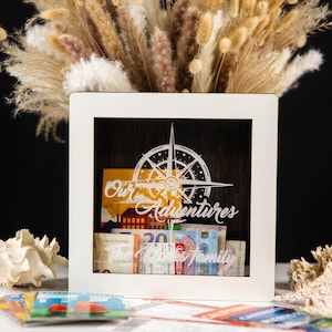 Engraved Wooden Travel Memory Box: Ticket & Souvenir Display