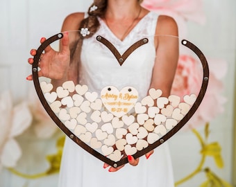 Transparent Heart Drop Box Wedding Guest Book: Rustic Boho Wedding guestbook