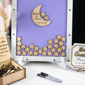Personalized Moon & Stars Wedding Guest Book Alternative: Night Sky Theme Wedding or Birthday Guestbook