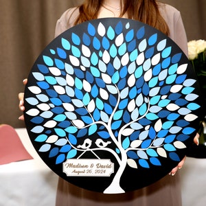 3D Unique Guestbook Personalized Wedding Guest Book Alternative Tree of life Wedding Rustic Wooden Family Tree Guest Book from Luminexis