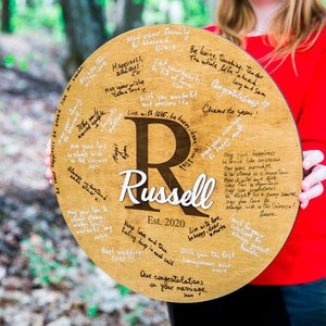 Guestbook Wood Sign For Wedding Personalized Wedding Guest Book Alternative Wedding, Birthday, Anniversary Keepsake Sign Wishes with Love