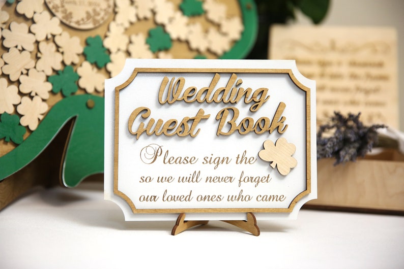 Shamrock Drop Box Guest Book: Green Irish Wedding Clover Keepsake, Saint Patrick's Day Guestbook Bild 8