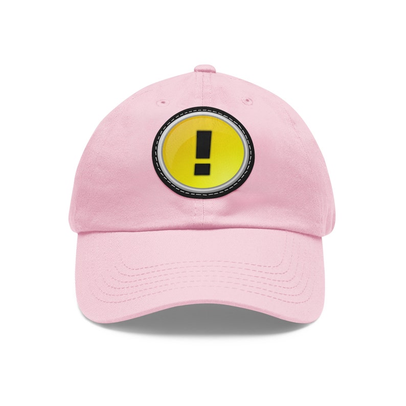 Question Mark Dad Hat with Leather Patch (Round) image 2