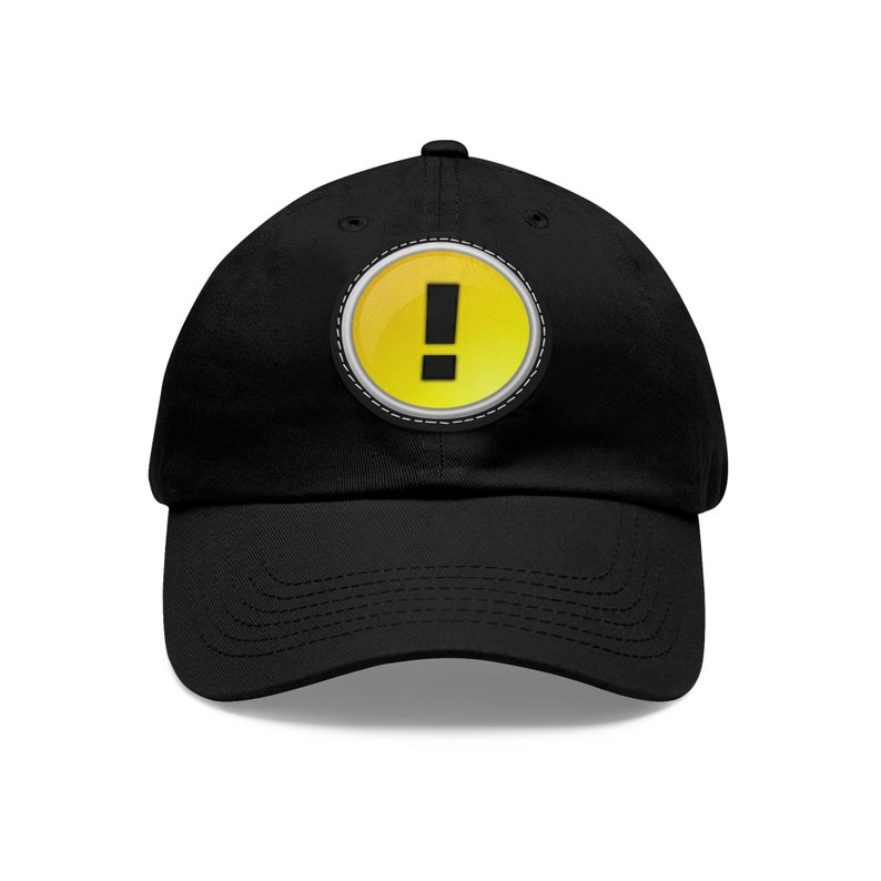Question Mark Dad Hat with Leather Patch (Round) image 6