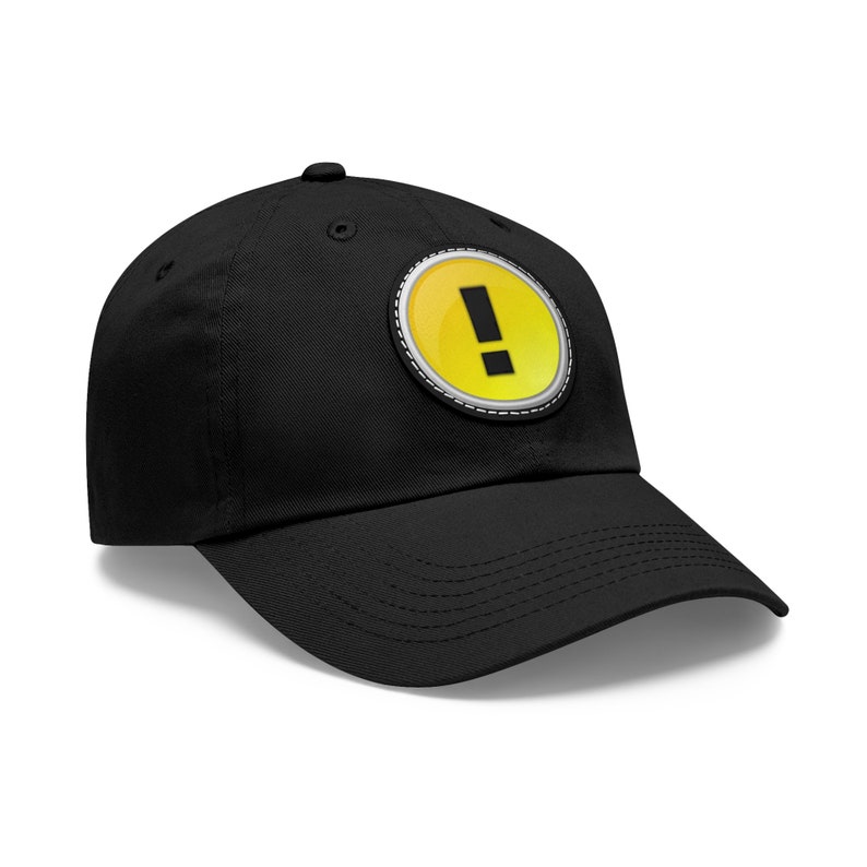 Question Mark Dad Hat with Leather Patch (Round) image 1