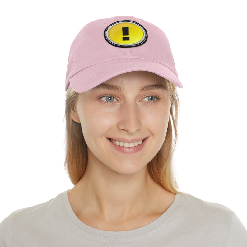 Question Mark Dad Hat with Leather Patch (Round) image 5