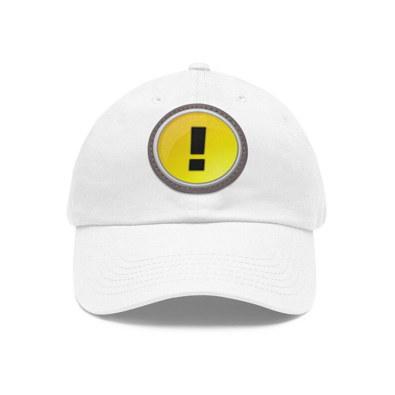 Question Mark Dad Hat with Leather Patch (Round) image 9