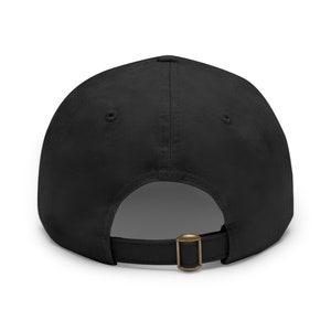 Question Mark Dad Hat with Leather Patch (Round) image 7