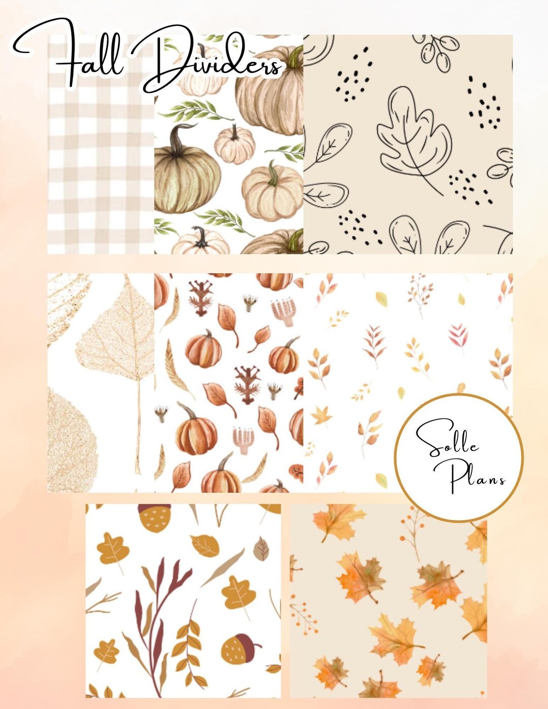 Fall Dividers: 8 Designs, Pumpkin, Fall Leaves, Neutral Colors ...