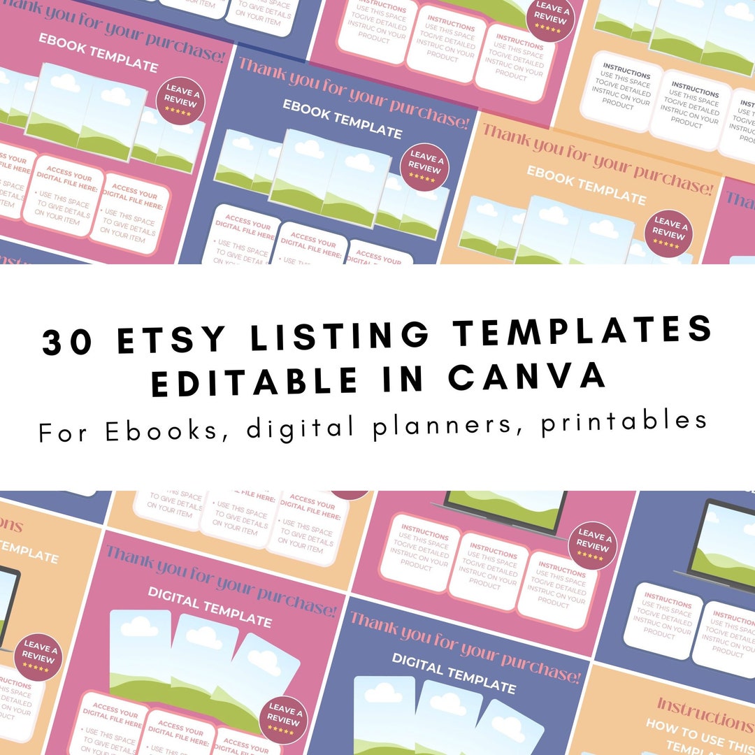 Digital Product Instructions Mockups, Etsy Listing Template, Ebook and ...