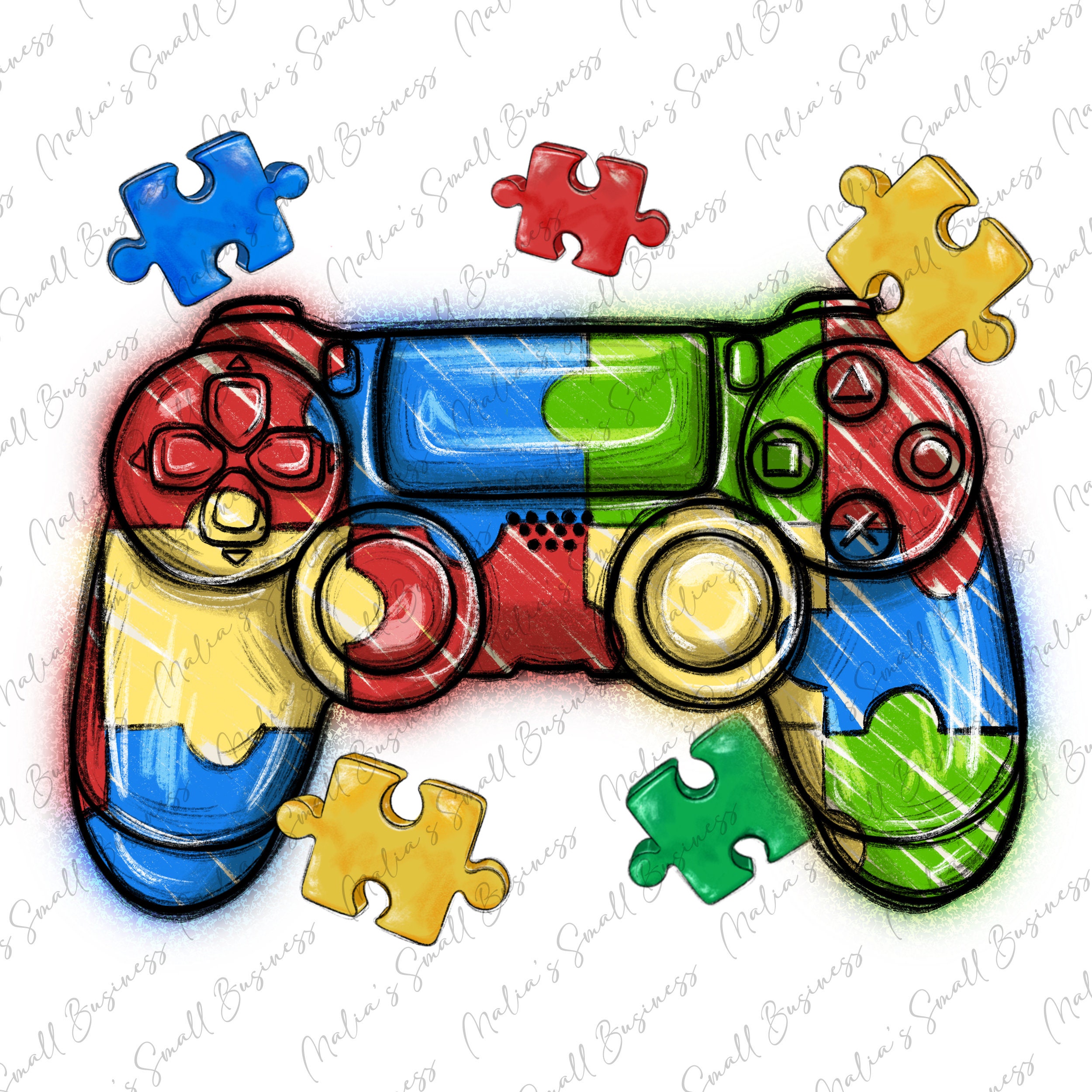 Autism Awareness Video Game Controller Png Sublimation Design Download ...