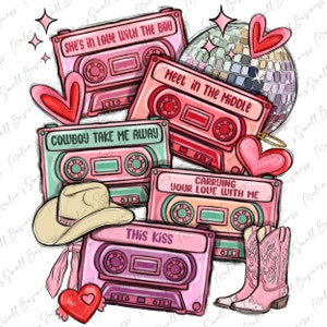 Valentine's Day cassette tapes png, Happy Valentine's png, 14th February png, Valentine's Day png, sublimate designs download