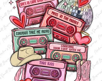 Valentine's Day cassette tapes png, Happy Valentine's png, 14th February png, Valentine's Day png, sublimate designs download