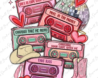 Valentine's Day cassette tapes png, Happy Valentine's png, 14th February png, Valentine's Day png, sublimate designs download