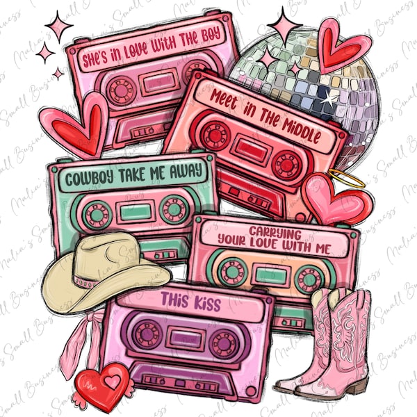 Valentine's Day cassette tapes png, Happy Valentine's png, 14th February png, Valentine's Day png, sublimate designs download