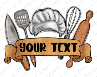 Personalized chef tools png sublimation design download, kitchen png, chef png, cooking png, sublimate designs download