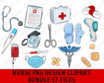 Nurse Png Sublimation Design Bundle, Pink Nurse Hand Drawn Digital Clipart, Set of 17 Nurse Png File, Nurse Life Png, Nursing Png Downloads