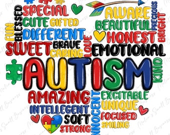 Autism heart png sublimation design download, Autism Awareness png, Autism life png, Autism png, sublimate designs download