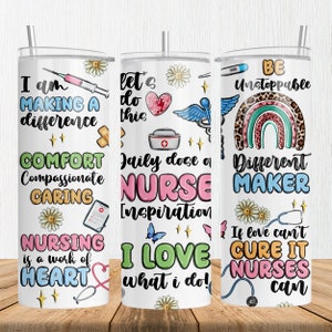 Nurse affirmations 20 oz skinny tumbler png, Nurse tumbler wrap png, Nurse 20 oz tumbler designs, tumbler png download