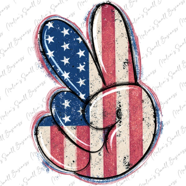 Peace hand American flag png sublimation design download, USA flag png, 4th of July png, Independence Day png, sublimate designs download