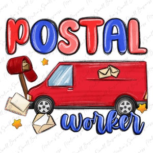 Employé des postes - téléchargement de design par sublimation png, camion postal png, Employé des postes vie png, service postal png, téléchargement de dessins sublimés