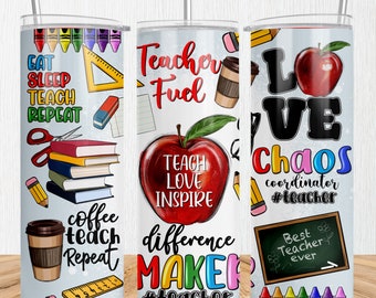 Teacher 20 oz skinny tumbler png, Teacher tumbler wrap png, Teacher 20 oz tumbler designs, tumbler png download
