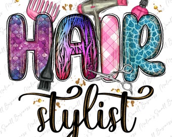 Hairstylist png sublimation design download, hairdresser png, hair boss png, western hair png, hairstylist png, sublimate designs download