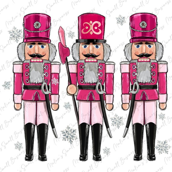 Pink nutcrackers png sublimation design download, Christmas png, Merry Christmas png, Nutcrackers png, Happy New Year png, designs download