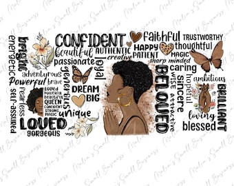 Black woman confident png sublimation design download, black woman png, afro woman quotes png, Christian png, sublimate designs download