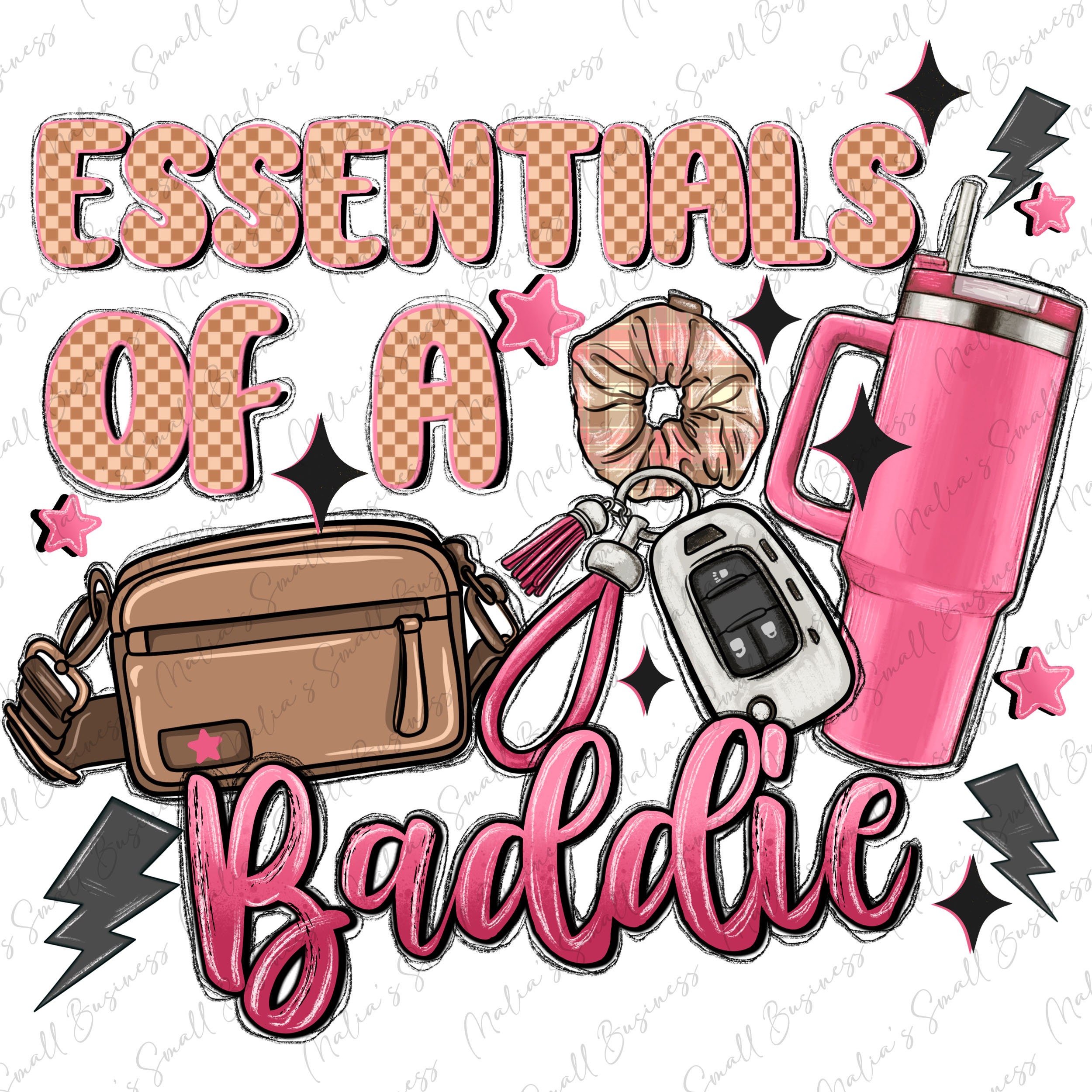 Essentials of a Baddie Png Sublimation Design Download, Girl