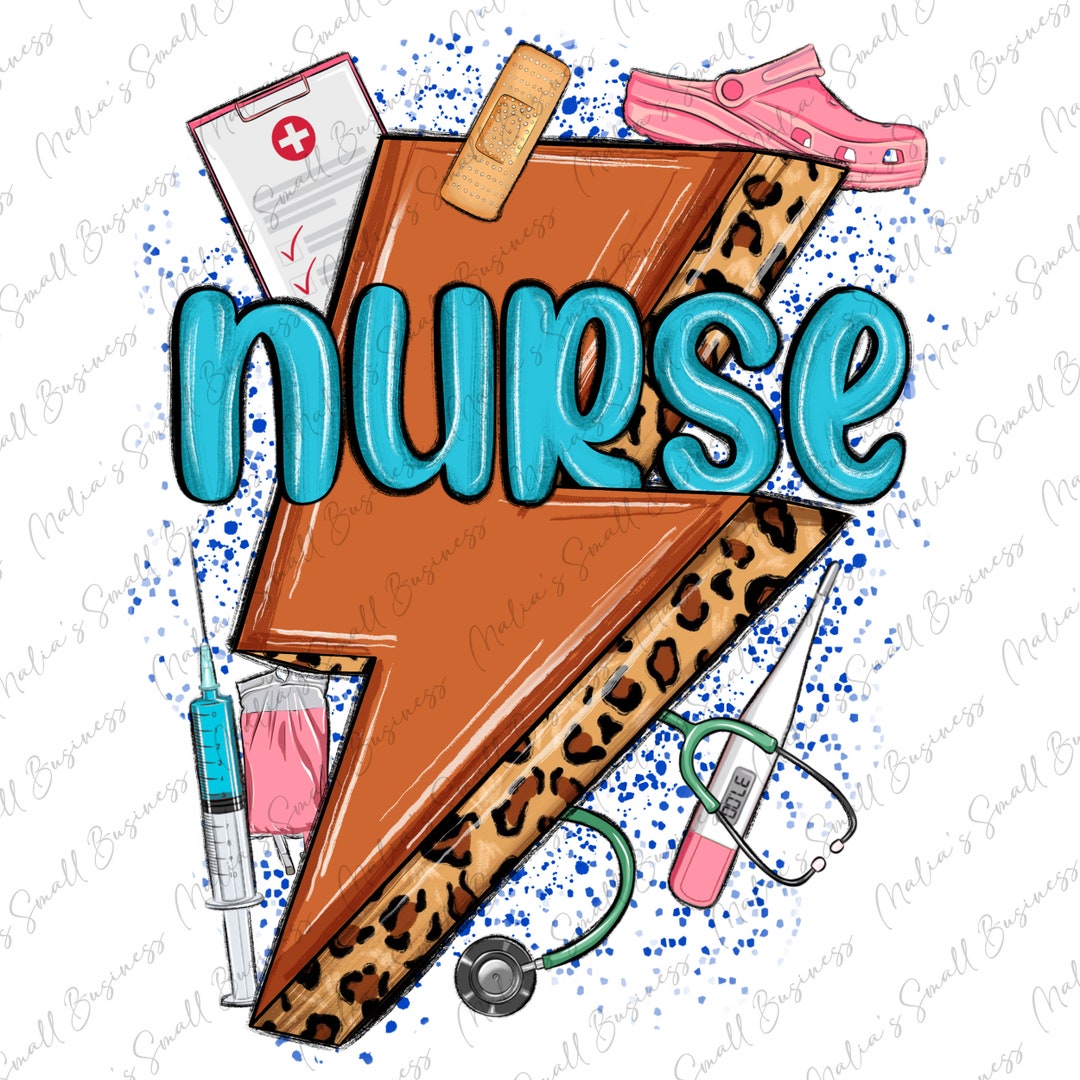 Nurse Lightning Bolt Png Sublimation Design Download, Nurse Png ...