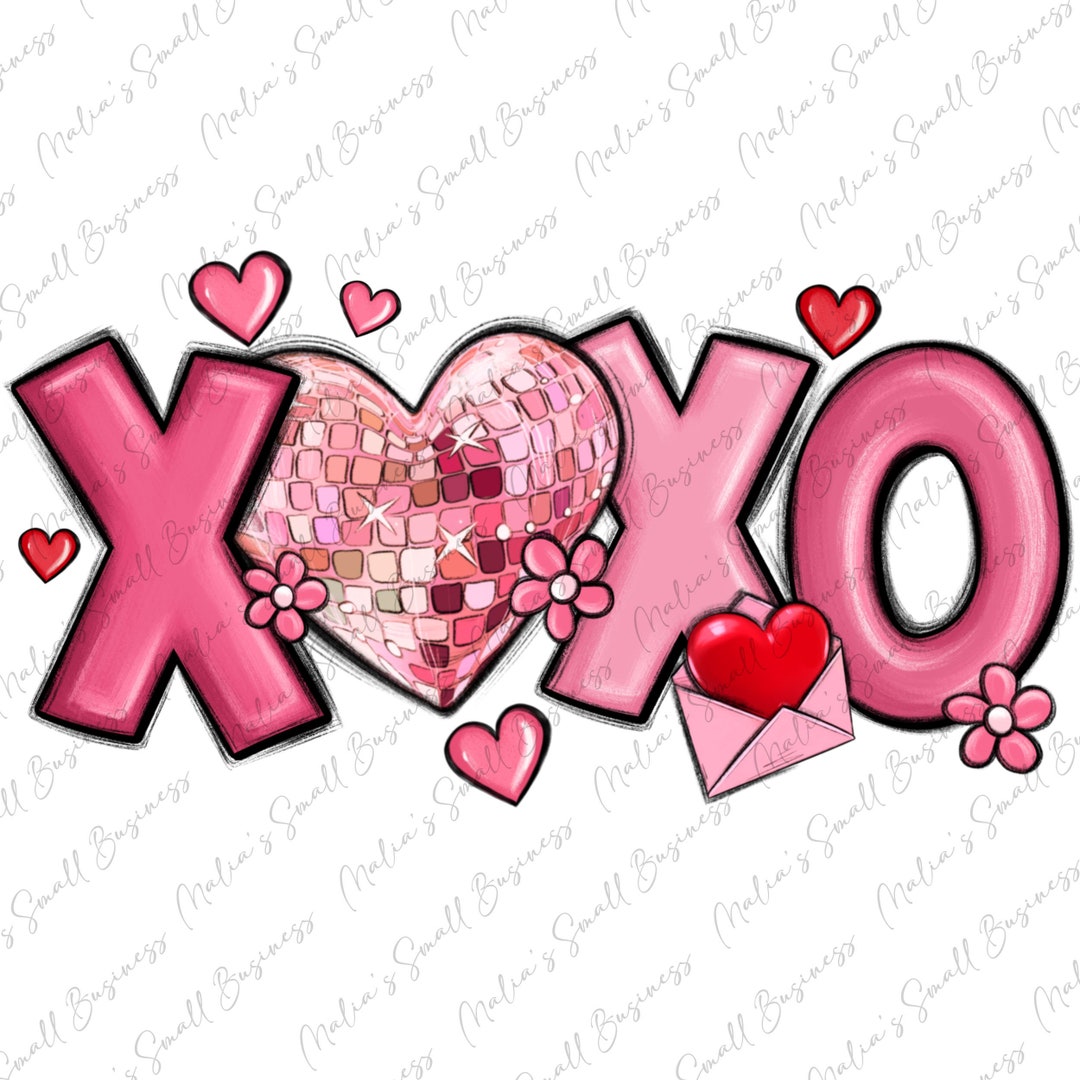Xoxo Disco Heart Valentine's Day Png Sublimation Design Download, Happy ...
